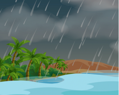 Vigilance orange fortes pluies en cours  aux Iles du Vent et aux Iles Sous-Le-Vent