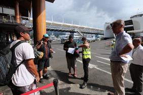 Coronavirus : Visite par le Haut-Commissaire de la gare maritime de Papeete