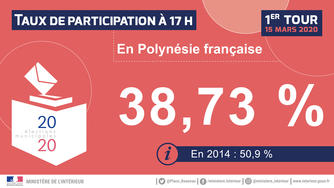 Elections municipales 2020 : Estimation du taux de Participation au 1er tour à 17h00