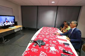 Visio-conférence avec le Président de la République pour faire le point sur la situation de la Polynésie française
