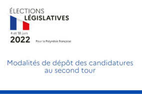 Elections législatives : modalités de dépôt des candidatures au second tour  